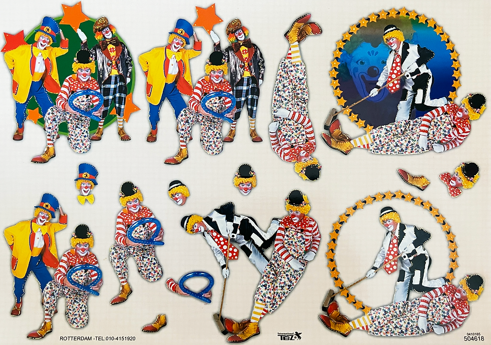 1 Sheet "Cheeky Clowns" TBZ Decoupage Paper