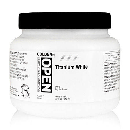 946ml/32oz Golden Open Slow-Drying Acrylics Titanium White