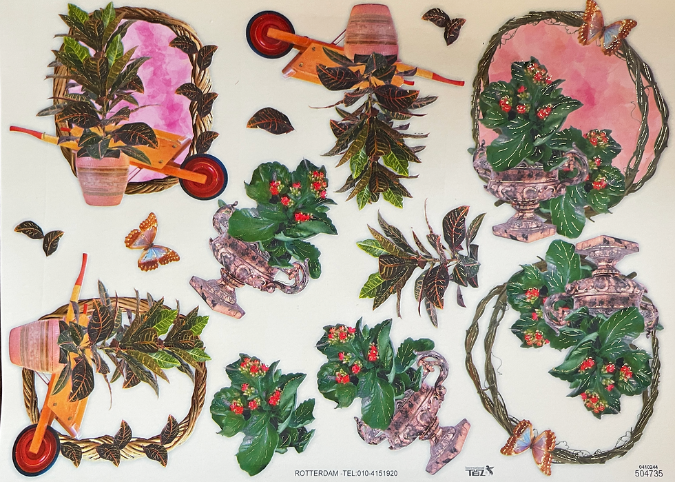 1 Sheet "Barrows & Baskets" TBZ Decoupage Paper