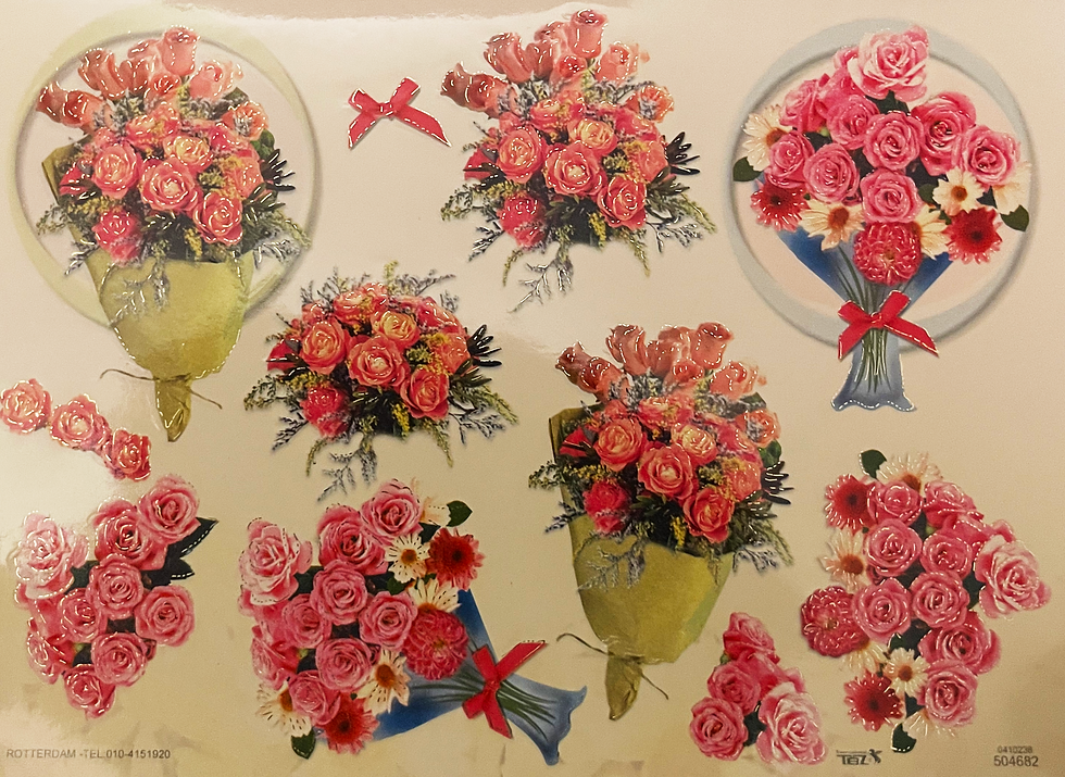 1 Sheet "Rose Boquettes" TBZ Decoupage Paper