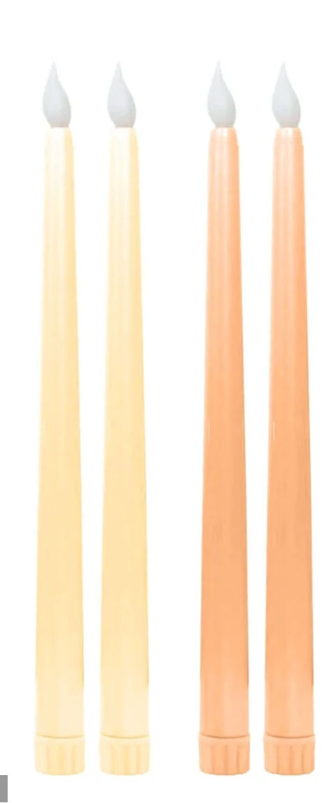 Thumbnail: Assortment of Yellow, Peach and Tan Mechanical Taper Candles