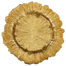 Gold coral Reef Glass Charger