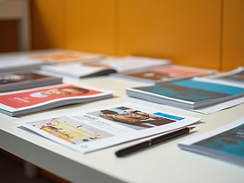 static-product-shot-of-various-professional-marketing-print-materials-arranged-cleanly-on-
