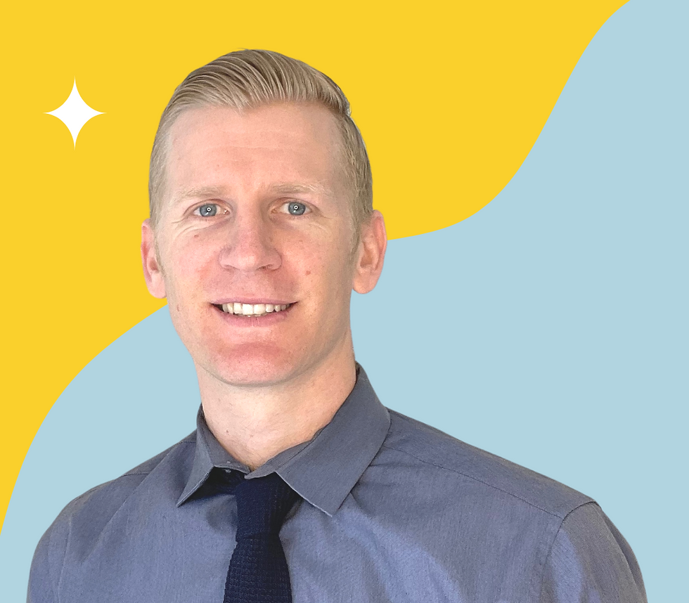 Sean McCormick, a white man with a blue dress shirt and a black tie.