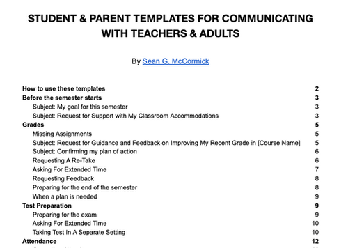 Templates For Students To Communicate With Teachers and Adults | EF ...