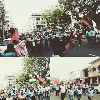 Protest underway