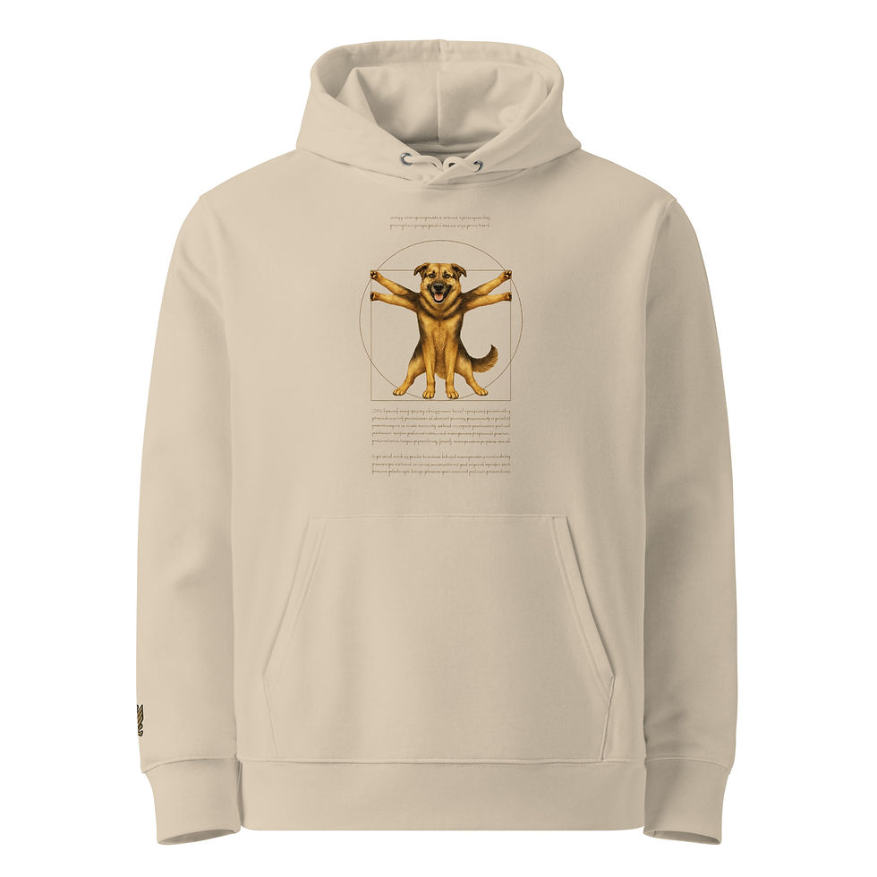 Vitruvian Cora Unisex Organic Hoodie in beige