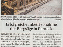 Bericht "Ischler Woche" Inbetriebnahme der Bergsäge