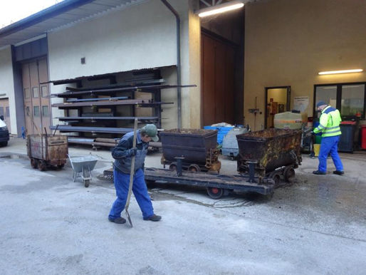 Arbeiten an der neuen Schaustelle beim Maria Theresiastollen