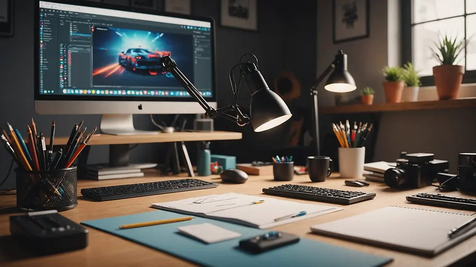 Close-up view of animation tools in a creative workspace