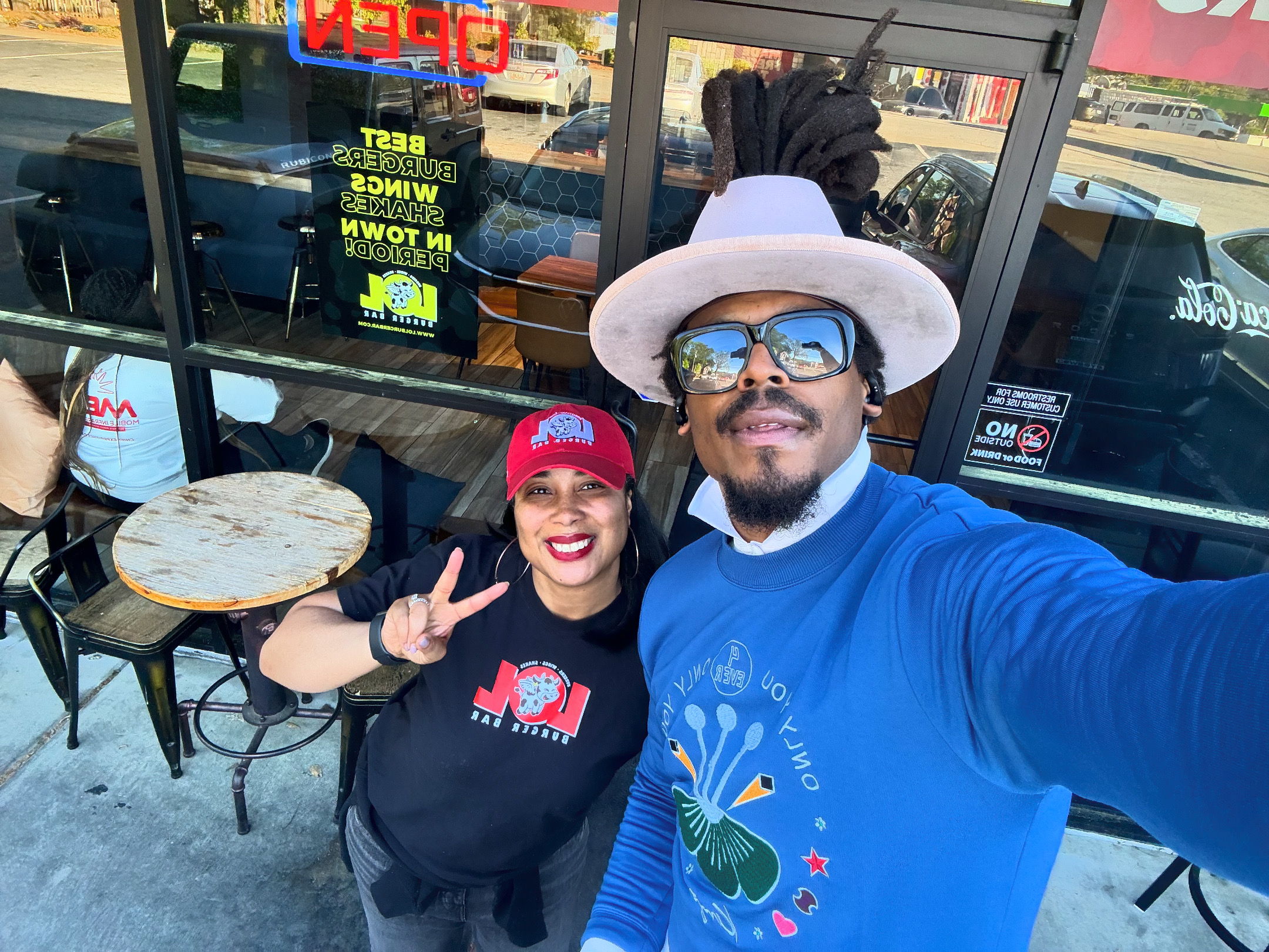 NFL Star Cam Newton Makes a Surprise Visit to LOL Burger Bar