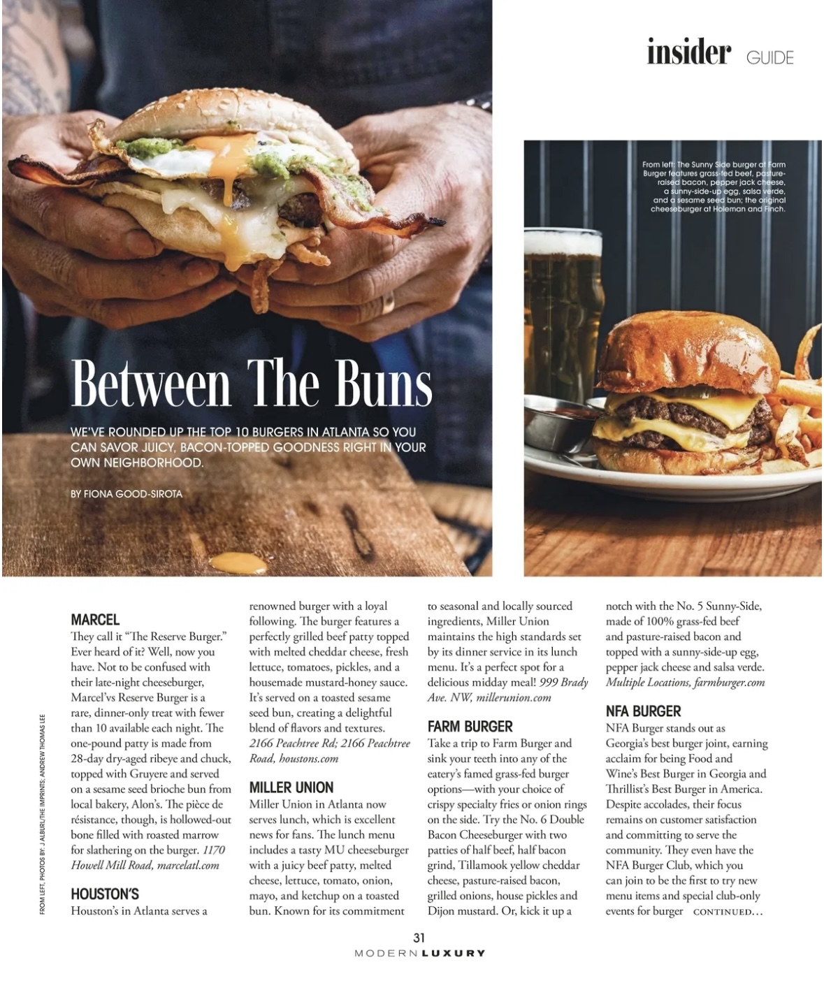 LOL Burger Bar Featured in "The Atlantan" Magazine: Atlanta's Top 10 Best Burgers