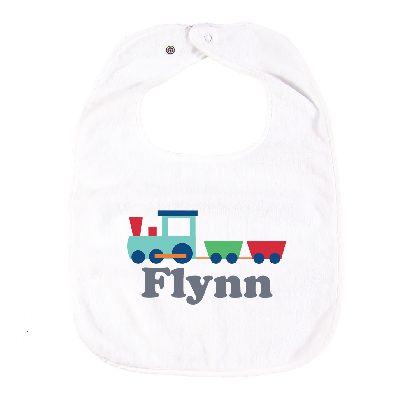 【20】Train Personalised Bib 火車繡名口水肩