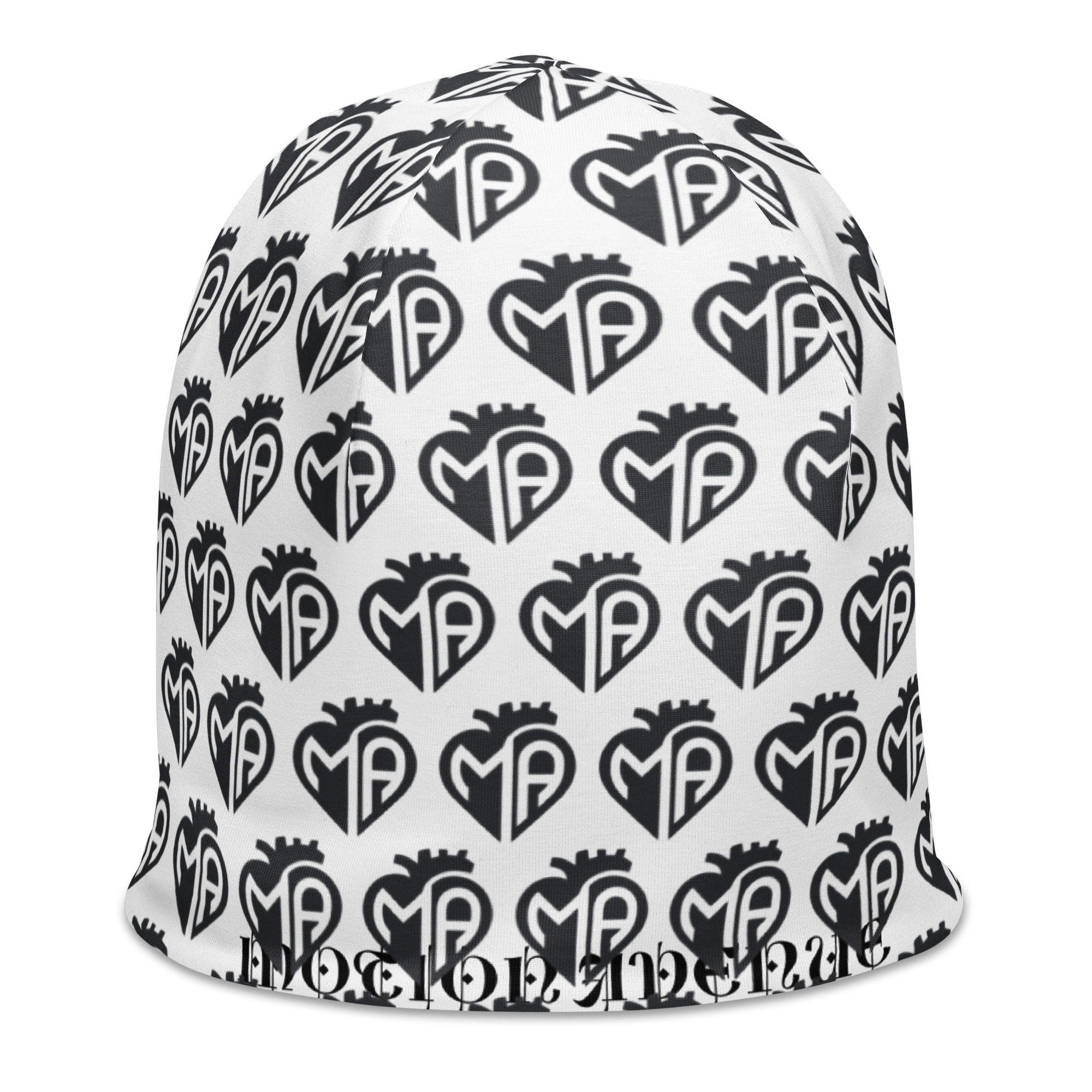 MA LOGO All-Over Print Beanie Black