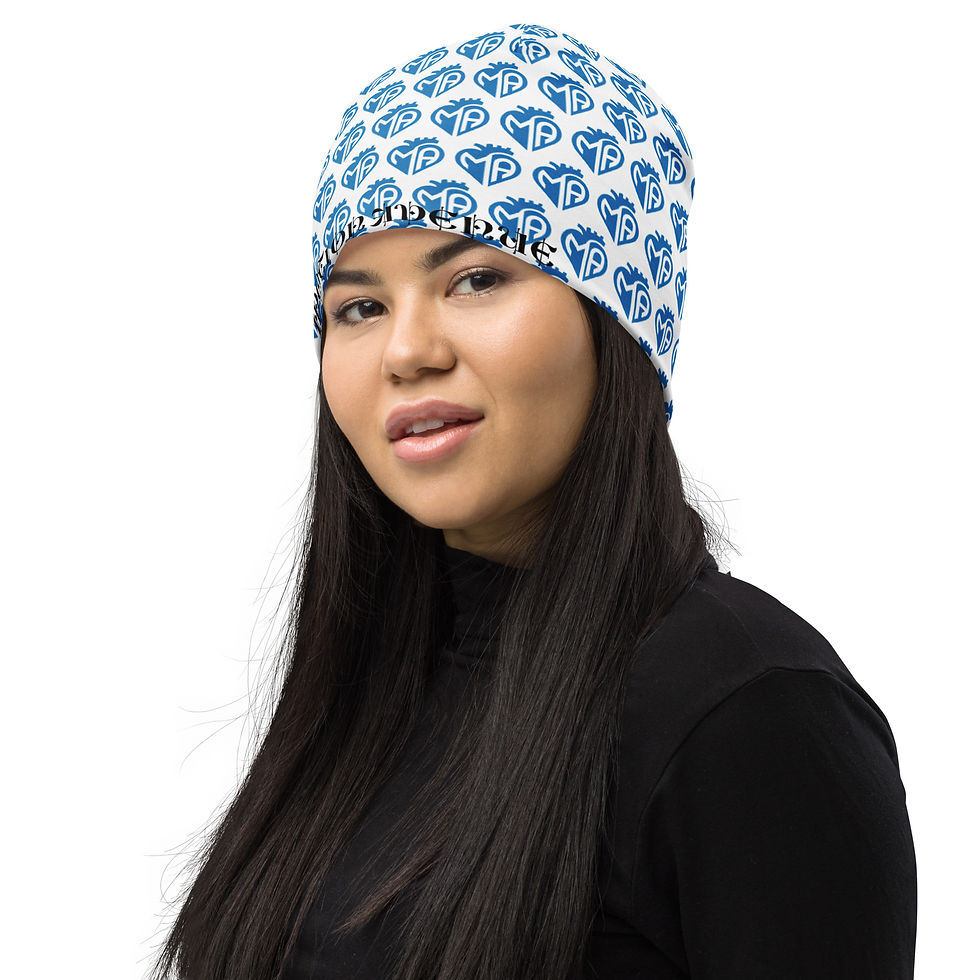 Thumbnail: MA LOGO All-Over Print Beanie Blue