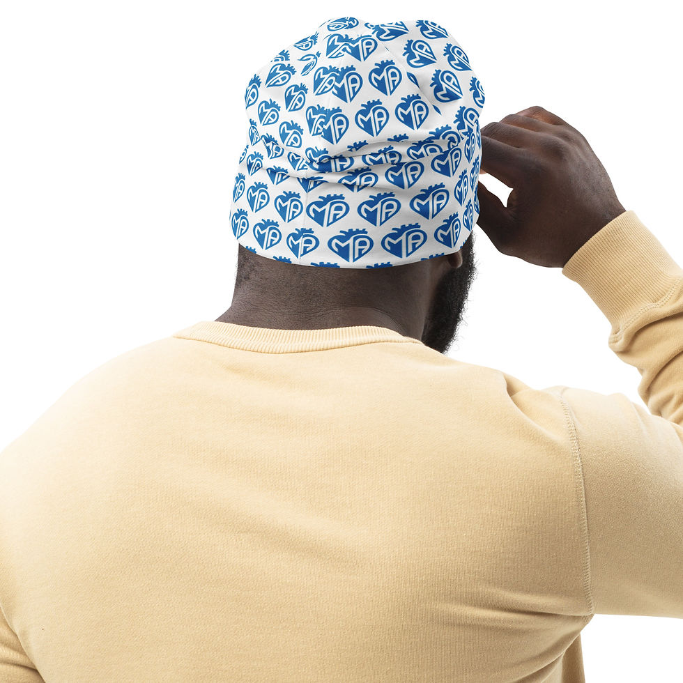 Thumbnail: MA LOGO All-Over Print Beanie Blue