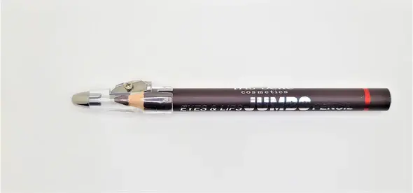 Makeup pencil reads: Cosmetics, Eyes & Lips, Jumbo pencil for D'Paradise Beauty Supply.