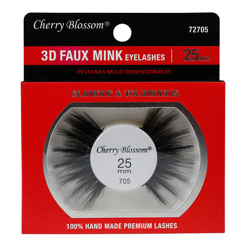 Thumbnail: Cherry Blossom 3D Faux Mink Eyelashes 25mm 705 packaged for beauty and style.
