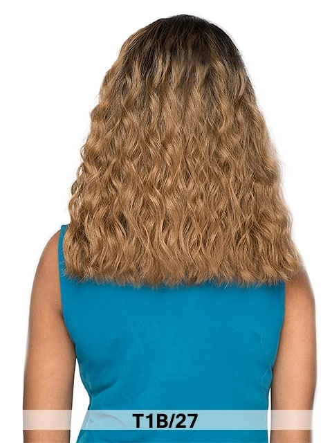 Thumbnail: Woman with wavy blonde hair, wearing a turquoise top, seen from behind.