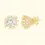 Thumbnail: Gold stud earrings with white gemstones on a white background, D'Paradise Beauty Supply.
