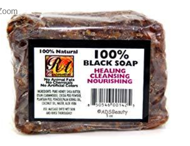 Thumbnail: 100% Black Soap bar with text, Healing, Cleansing, Nourishing.