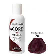 Miniatura: Adore 78 Rich Amber hair dye with color swatch, vegan, cruelty free. 