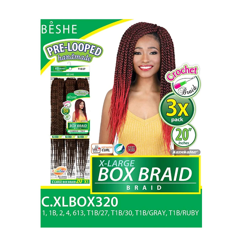 Miniatura: Woman with red hair, X-Large Box Braid, Beshe, Pre-Looped, Crochet, 3x, 20