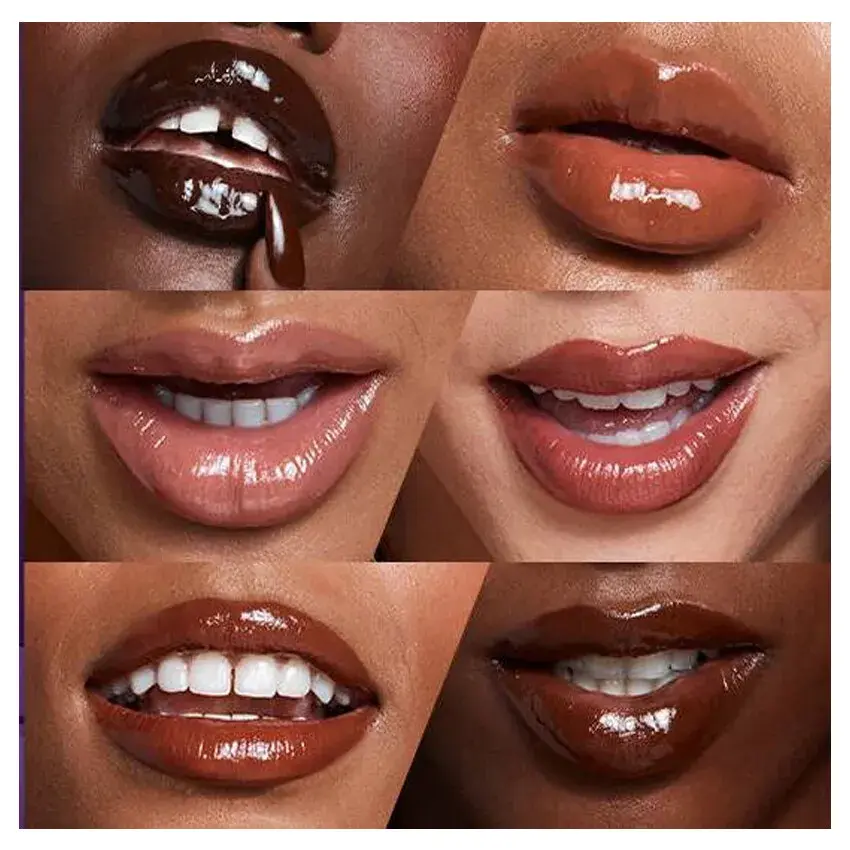 Thumbnail: Various shades of glossy lipsticks on different smiling lips, D'Paradise Beauty Supply.