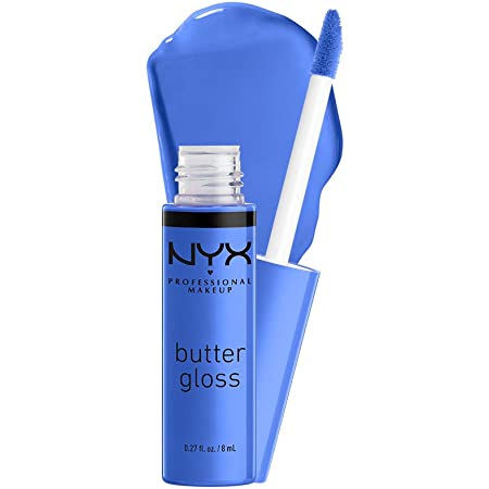 Thumbnail: NYX Professional Makeup Butter Gloss tube with blue gloss and applicator for lips