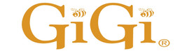 Gigi brand logo with bees, Gigi text, and trademark symbol.