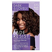 الصورة المصغرة: Dark and Lovely hair dye box with a woman and brown hair color.