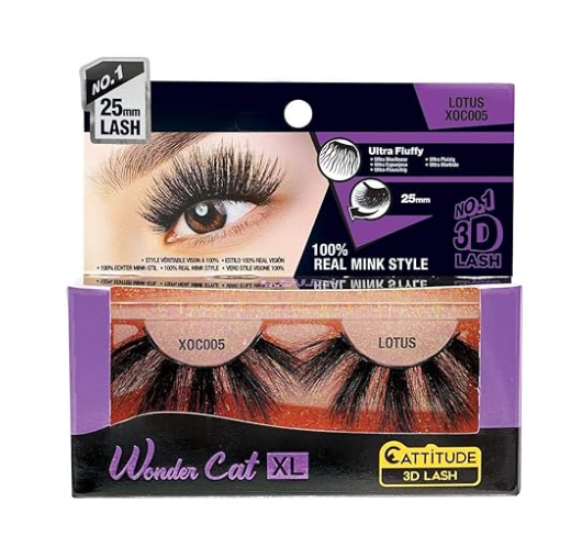 CATTITUDE 3D LASHES Lotus Wonder Cat XL Faux Mink False Eyelashes
