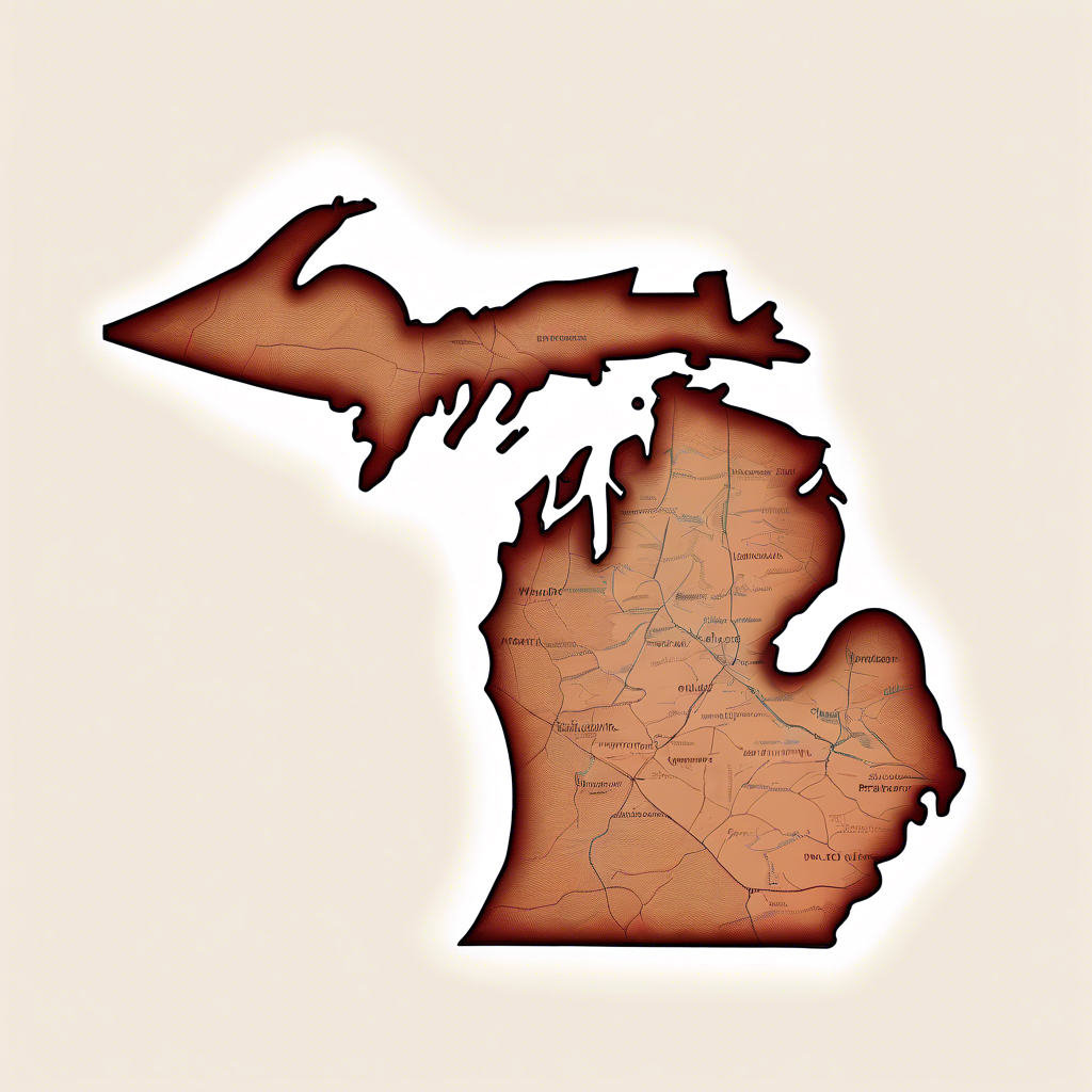 Michigan Map Print