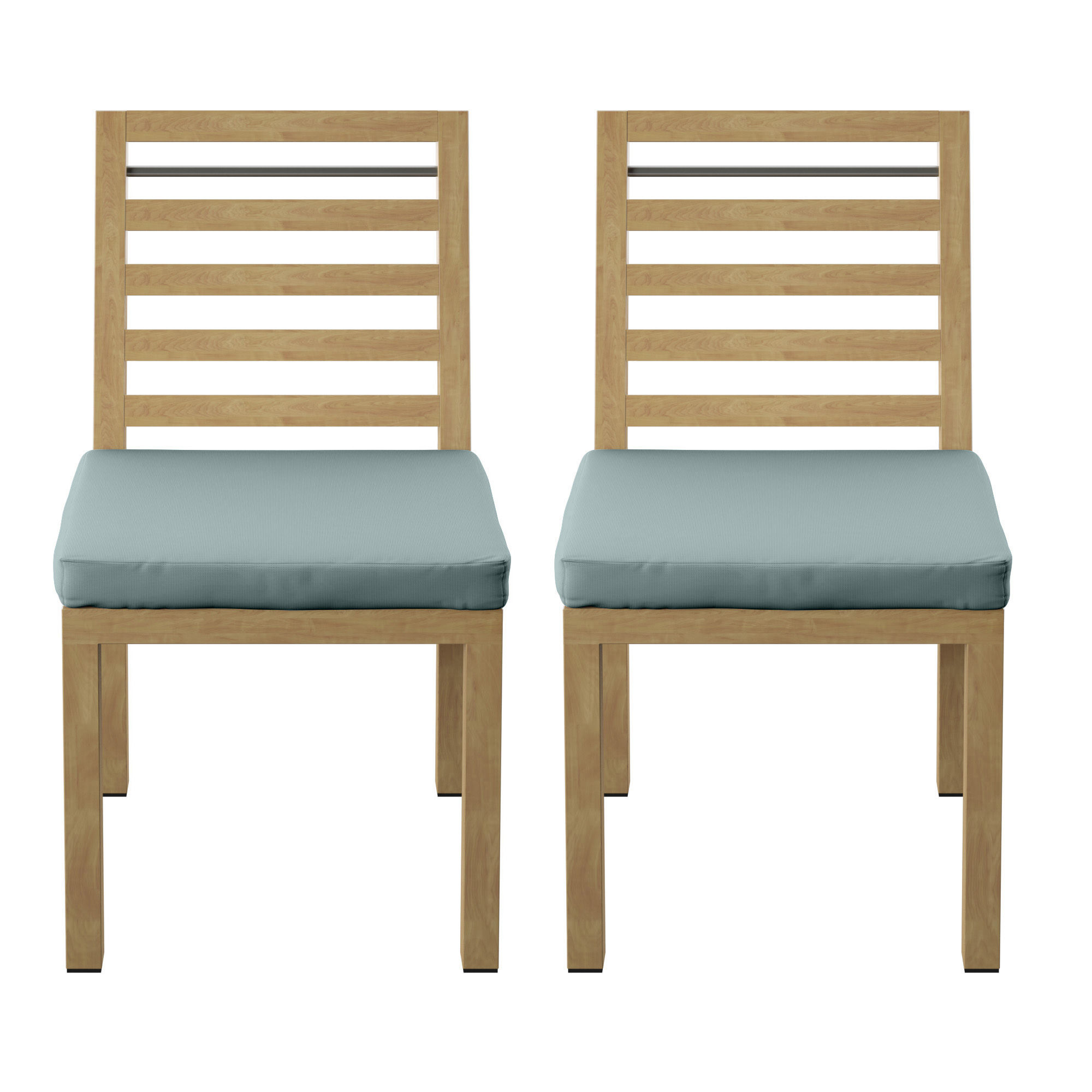 Set of 2 Aluminum Outdoor Dining Chairs with Cushions