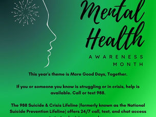 MPD recognizes Mental Health Awareness Month and encourages support, connection, and access to help through the 988 Lifeline. #MentalHealthAwareness #988Lifeline