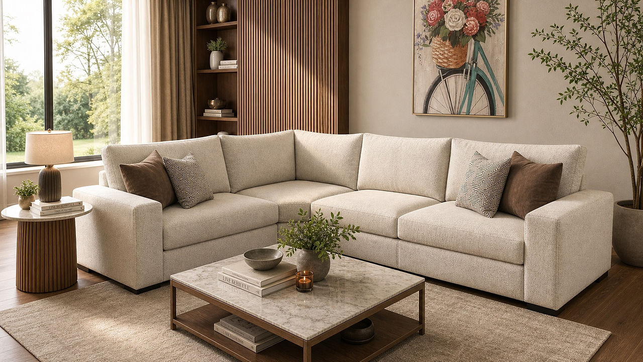 Canadian made L shape sectional at a home in Milton