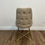 Thumbnail: beige tufted dining chair with x shape gold legs