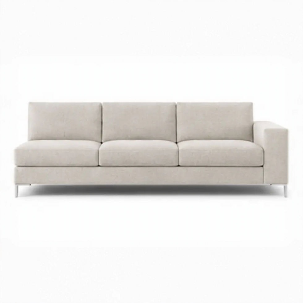 Thumbnail: Berlin custom Canadian-made right arm 3-seater sofa front view in beige fabric