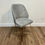 Thumbnail: Grey dining chair with x gold legs