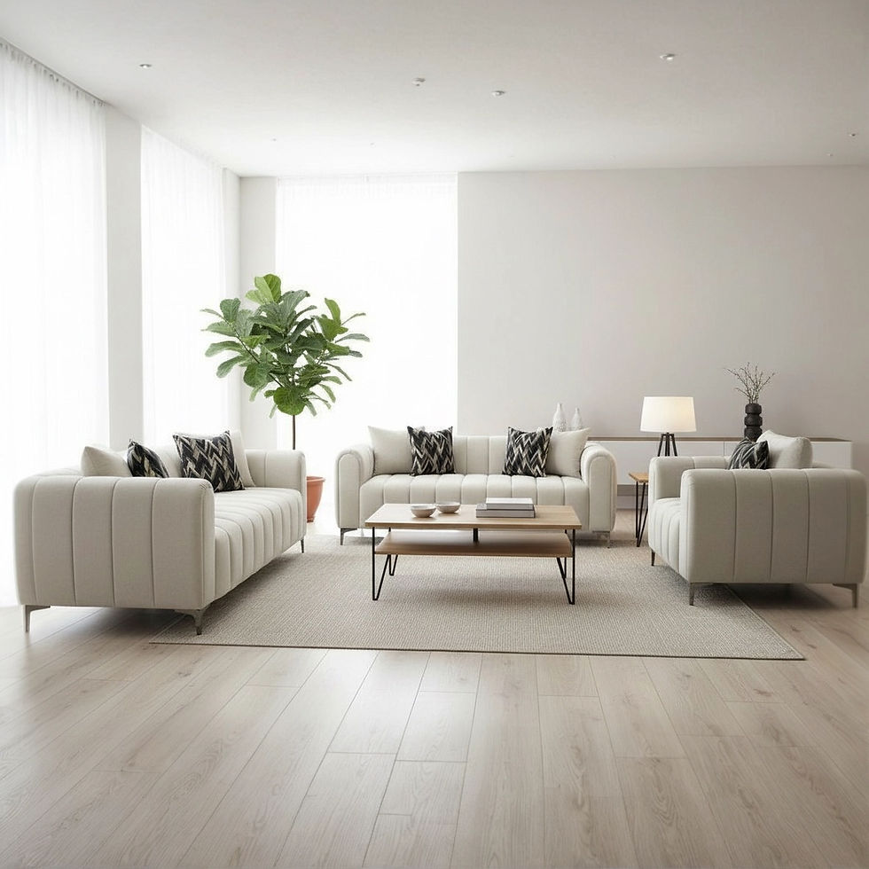 canadian made sofa set in white performance fabric consist of sofa with love seat and chair