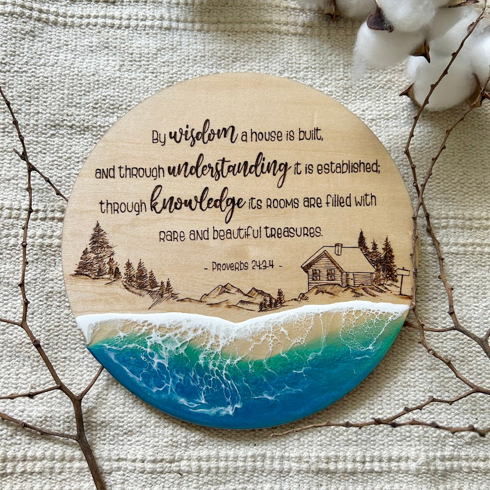 Slow Down Series - Round Plaque with Ocean Wave
