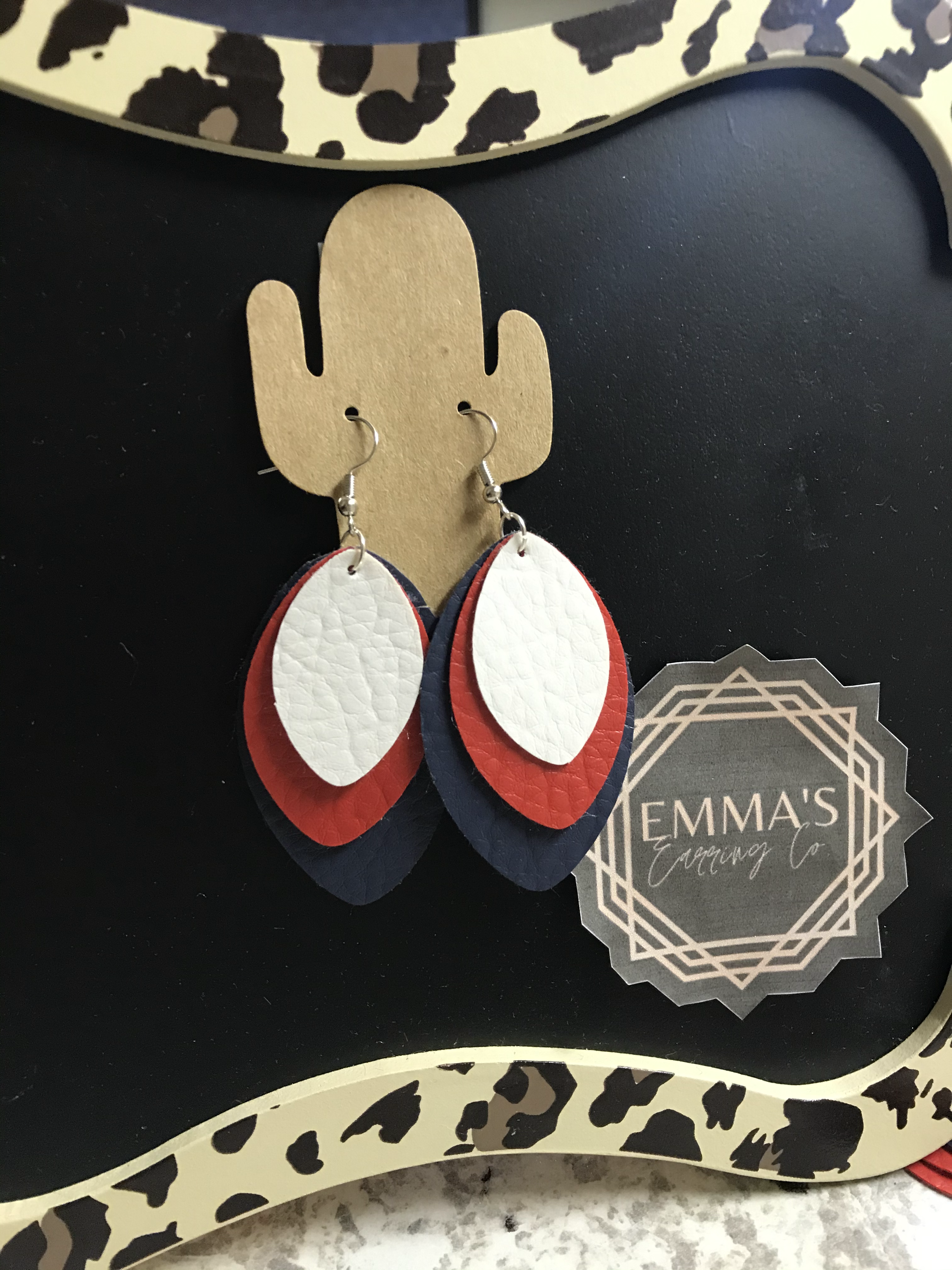 School Spirit Layered Oval Earrings