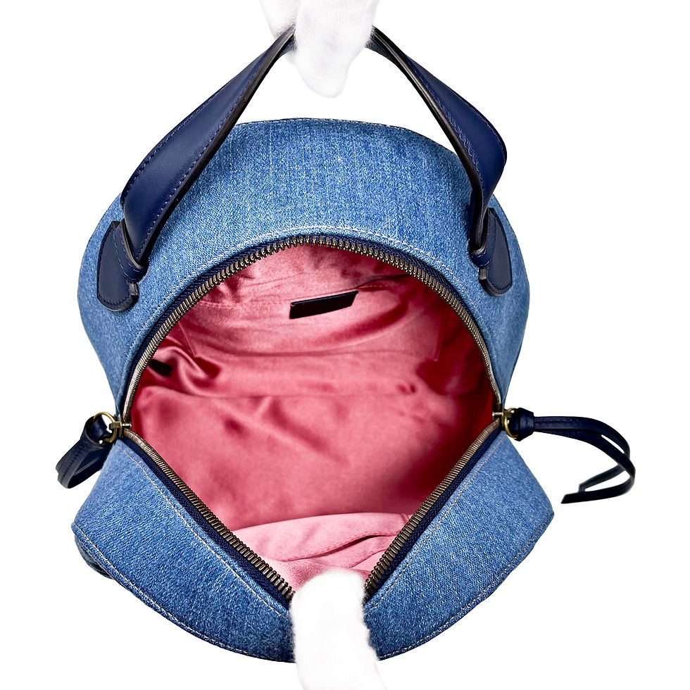 Thumbnail: Gucci Gg Marmont Matelassé Denim Pearl Backpack