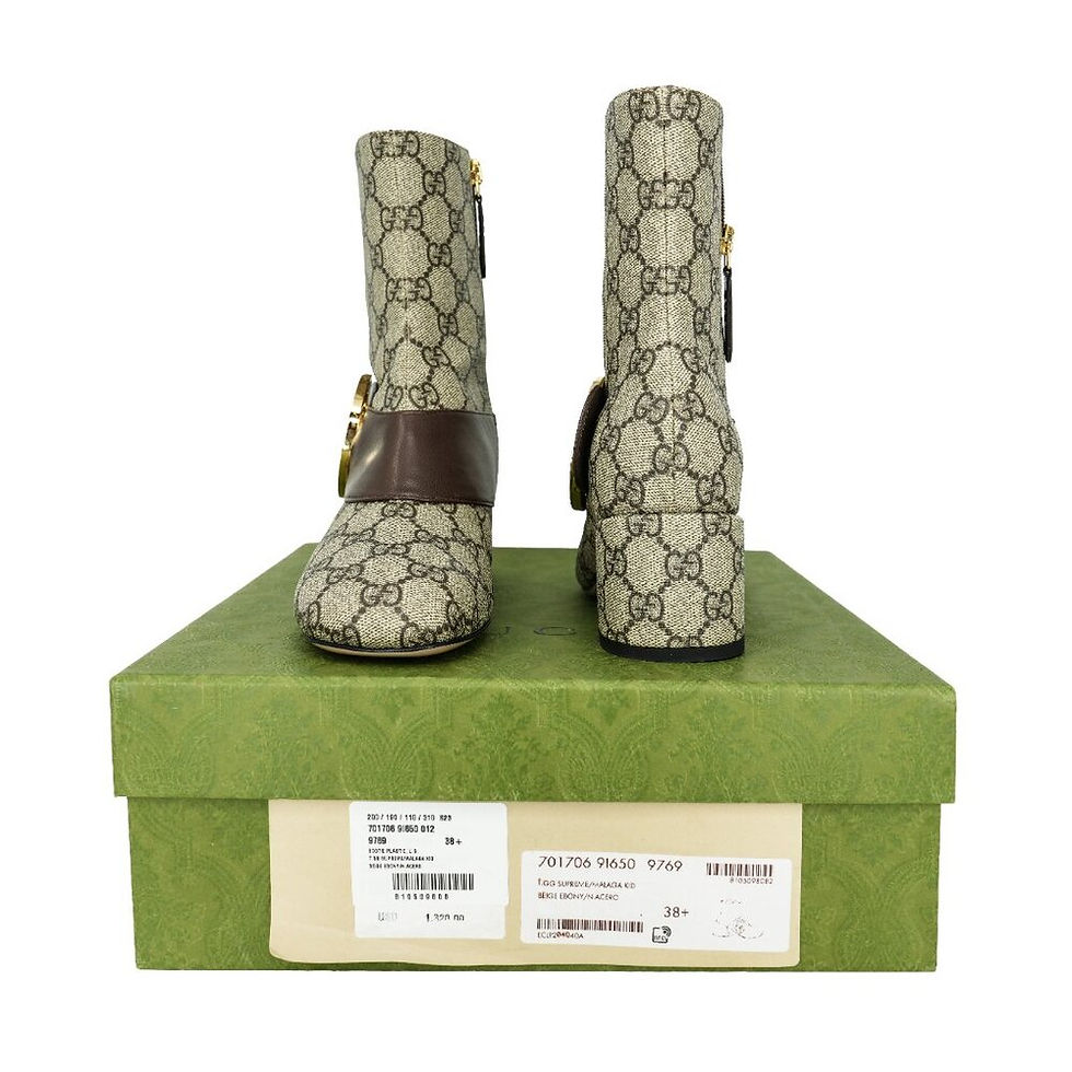 Thumbnail: Gucci 701706 Blondie GG Supreme Ankle Boots