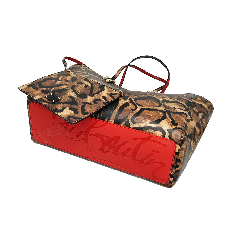 Thumbnail: Christian Louboutin Cabata Bengal Print La Bamboo Small Top Handle/ Shoulder Bag