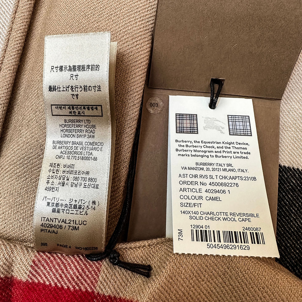 Thumbnail: Burberry Charlotte Reversible Solid/House Check Wool Cape One Size