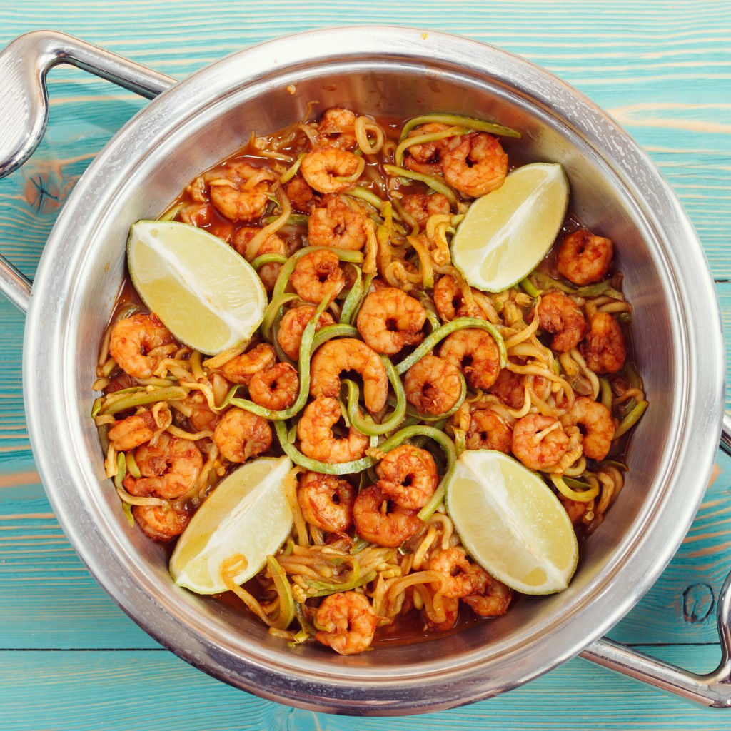 Chili Prawn Zucchini Linguini