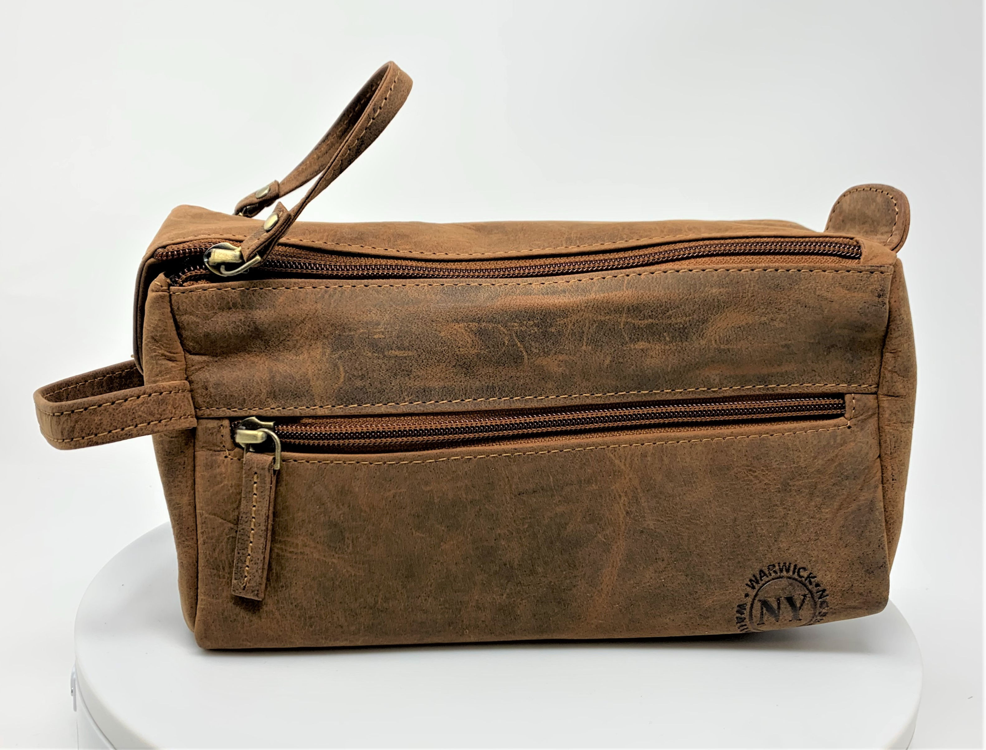 NY Leather Shaving Bag