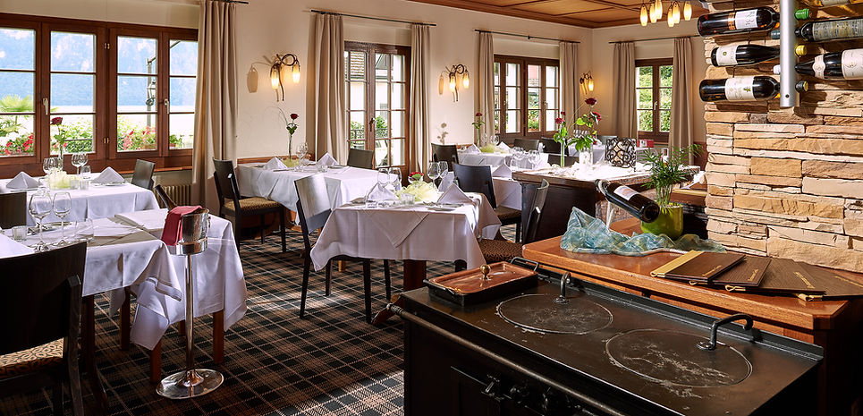 Voici le restaurant gastronomique Gerberei, situé dans l'hôtel Gerbi Weggis.