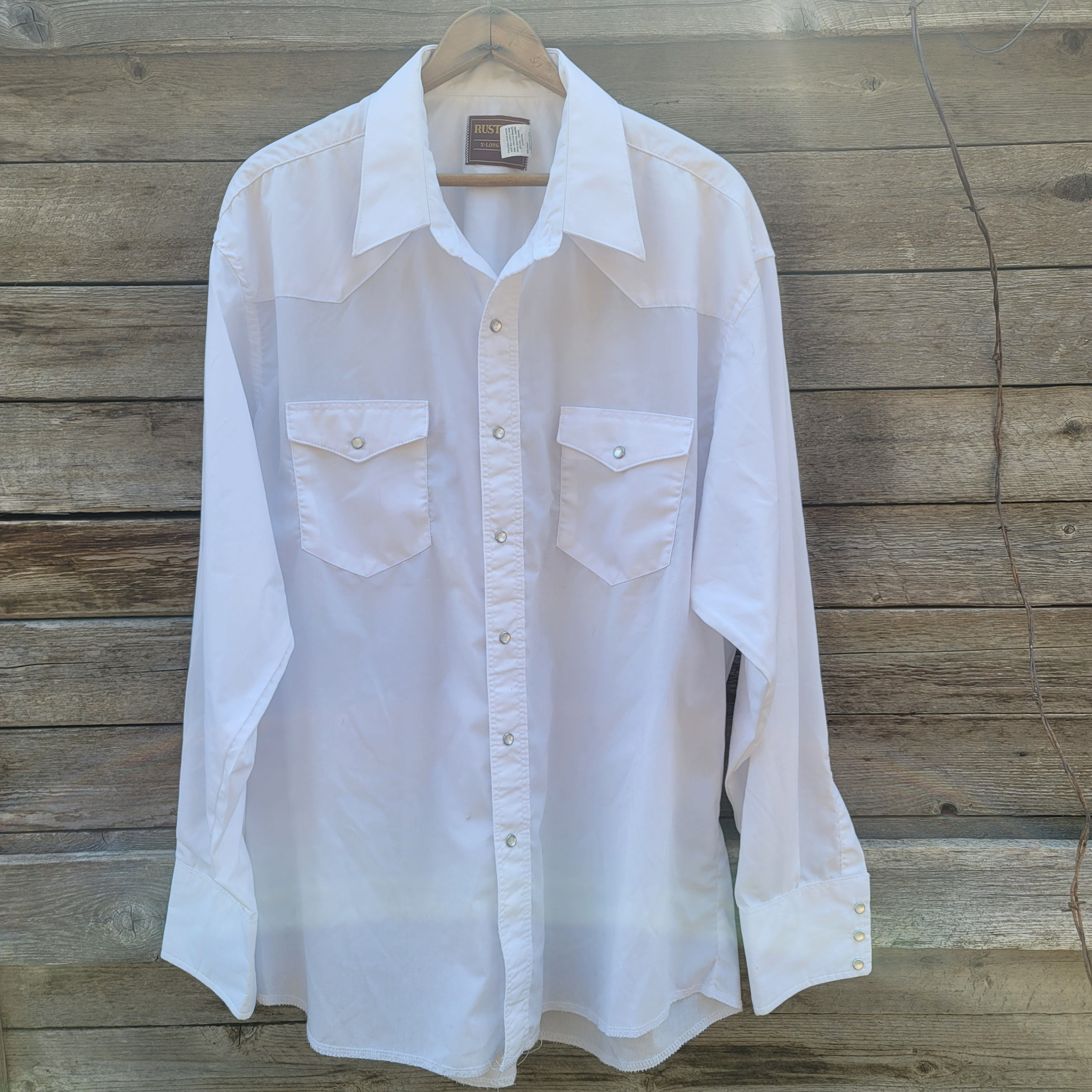 White Mens Snap Front Shirt